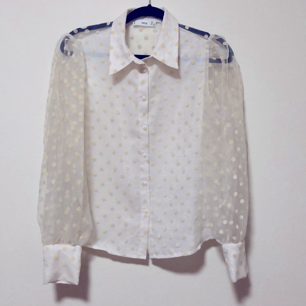 Polka dot button down shirt